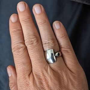 Silver Cigar Band Ring Size 6